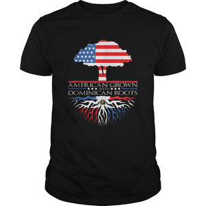 Dominican Republic Roots Flag American Grown Shirt